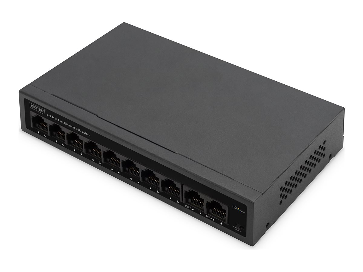 DIGITUS Switch - IEEE 802.3af, IEEE 802.3at - unmanaged - 8 x 10/100 (PoE+)