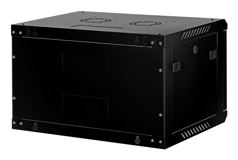 ROLINE Basic Plus - Gehäuse Netzwerkschrank - 600x450 BxT - geeignet für Wandmontage - Jet Black, RAL 9005 - 6U - 19, Ansicht 3
