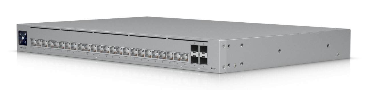 Ubiquiti UniFi Pro HD - Switch - L3 - 22 x 2.5GBase-T + 2 x 10 Gigabit Ethernet + 4 x 10 Gigabit SFP+, Ansicht 4
