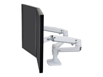 Ergotron LX Dual Side-by-Side Arm - Befestigungskit (Spannbefestigung für Tisch Stange 2 Gelenkarme 2 Erweiterungsklammern T-Halterung Basis)