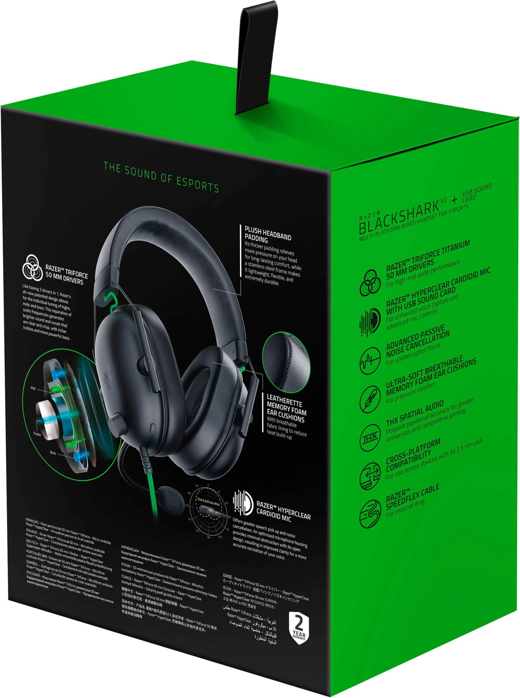 Razer BlackShark V2 X - Headset - 7.1-Kanal - ohrumschließend, Ansicht 2