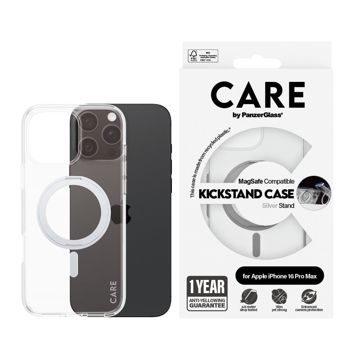 PanzerGlass CARE by PanzerGlass - Hintere Abdeckung für Mobiltelefon - mit Ständer - kompatibel mit MagSafe, Ansicht 4