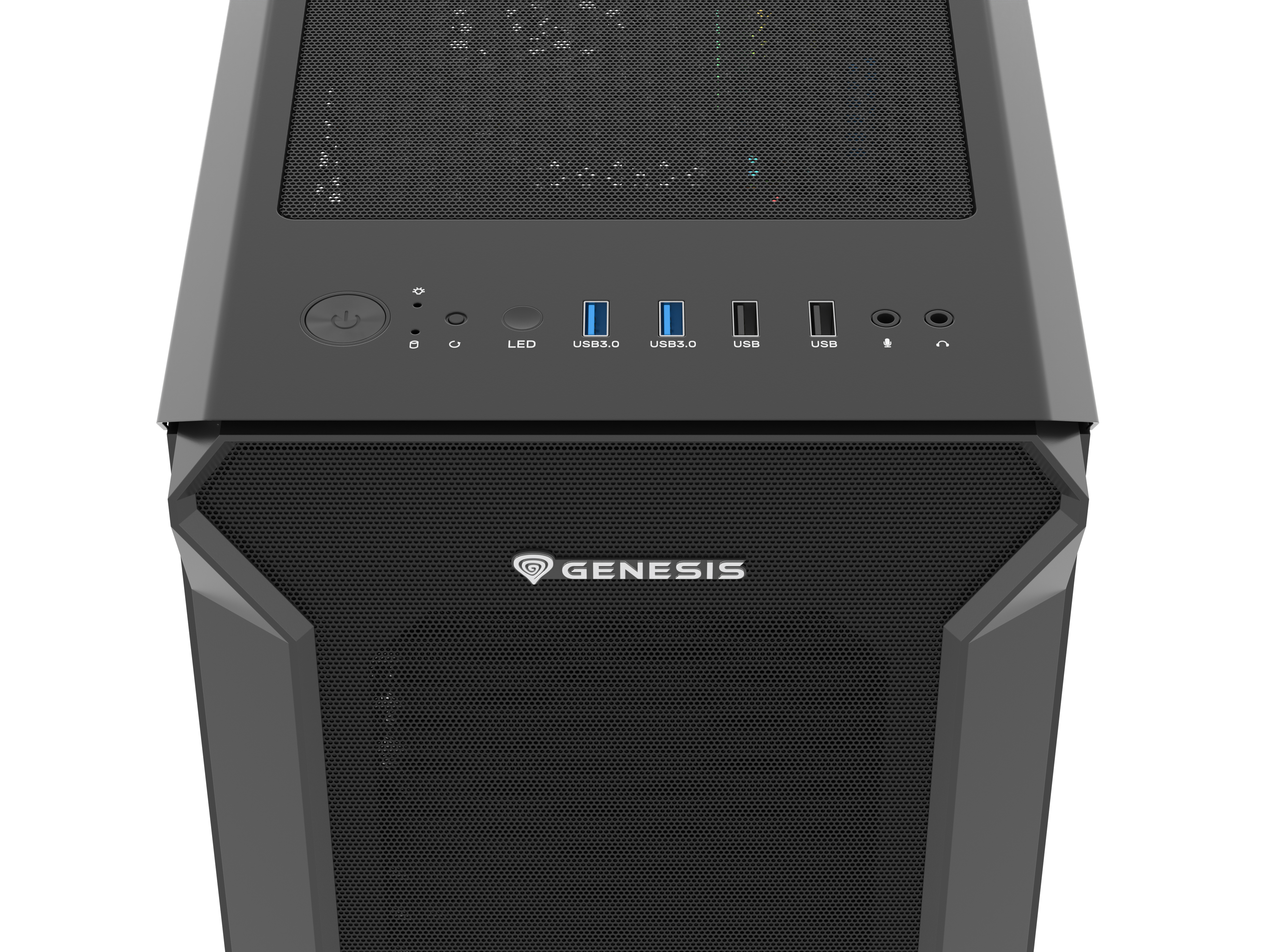 natec Gehäuse Irid 505f mit Sichtfenster schwarz - Midi/Minitower - ATX, Ansicht 2
