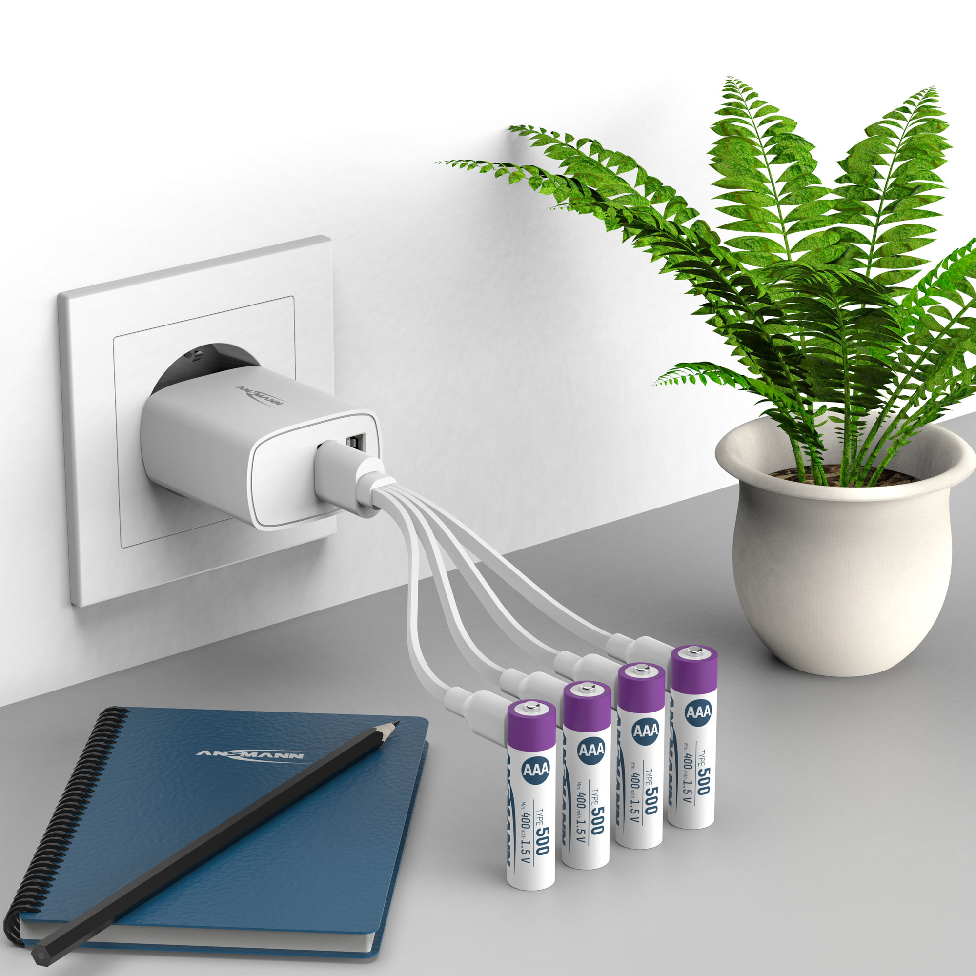 Ansmann LR03 USB-C Micro AAA -Akku Li-Ion 500 mAh 1.5 V 4 St. 1311-0028 - Akku - Micro (AAA), Ansicht 5