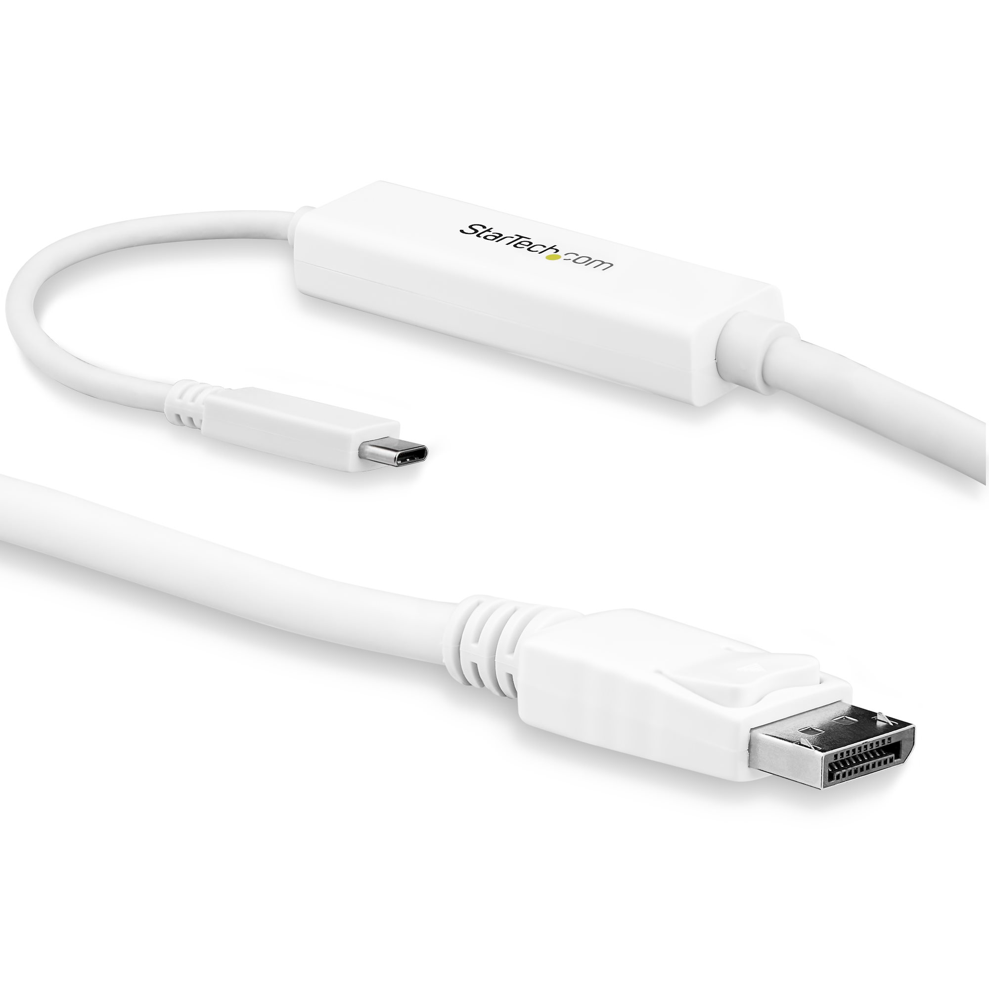 StarTech.com 3m USB-C auf DisplayPort 1.2 Kabel 4K 60Hz - USB-C auf DP Adapterkabel/Videoadapter - HBR2 - USB-C DP Alt Mode auf DP Monitor Videokabel - Thunderbolt 3 kompatibel - Weiß, 3 m, USB Typ-C, DisplayPort, Männlich, Männlich, Gerade