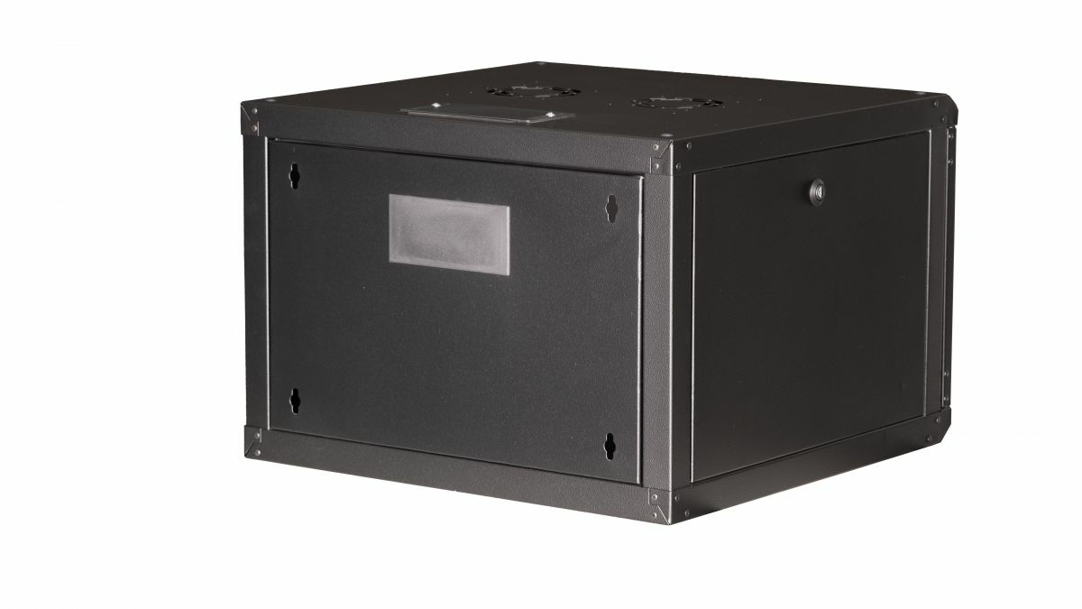 Equip Pro Mount - Schrank Netzwerkschrank - 600x600 mm, mit Glastür, abnehmbare Paneele - Tiefschwarz (RAL 9005), Ansicht 2