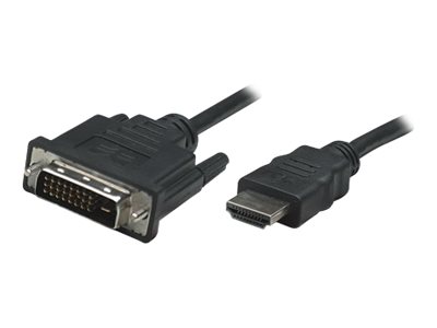 Manhattan HDMI to DVI-D 24+1 Cable, 1m, Male to Male, Black, Dual Link, Compatible with DVD-D, Lifetime Warranty, Polybag - Adapterkabel - Dual Link - HDMI männlich zu DVI-D männlich - 1 m - abgeschirmt