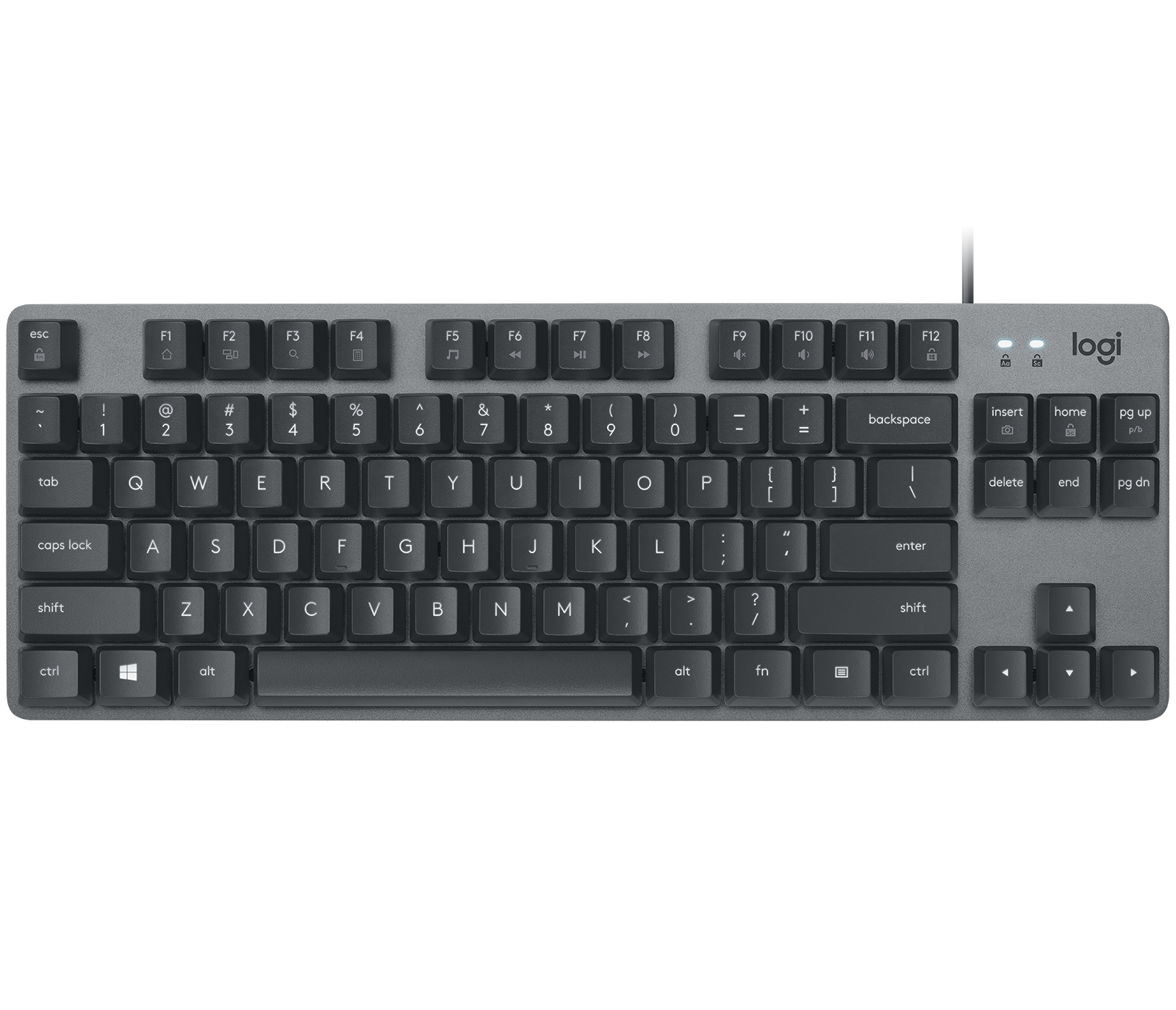 Logitech K835 TKL Mechanical Keyboard, Tenkeyless (80 - 87 %), Kabelgebunden, USB, Mechanischer Switch, LED, Graphit, Grau