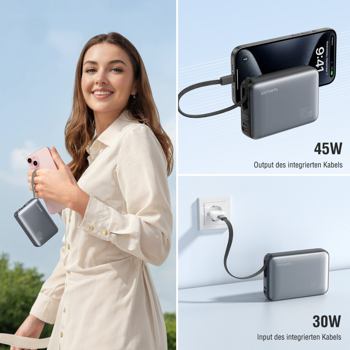 4smarts Powerbank Enterprise Compact 45W spacegrau - Batterie, Ansicht 2