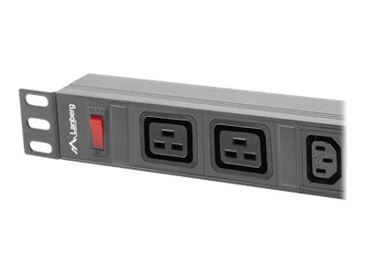 Lanberg PDU-02I1908I-0200-C20-BK - 1U - Einphasig - Aluminium - Schwarz - 10 AC-Ausgänge - C20-Koppler, Ansicht 4