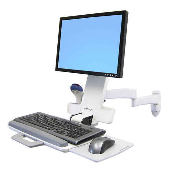 Ergotron 200 Series - Befestigungskit (Gelenkarm, Barcode-Scanner-Halter, Tastaturablage mit linker/rechter Mausablage), Ansicht 2