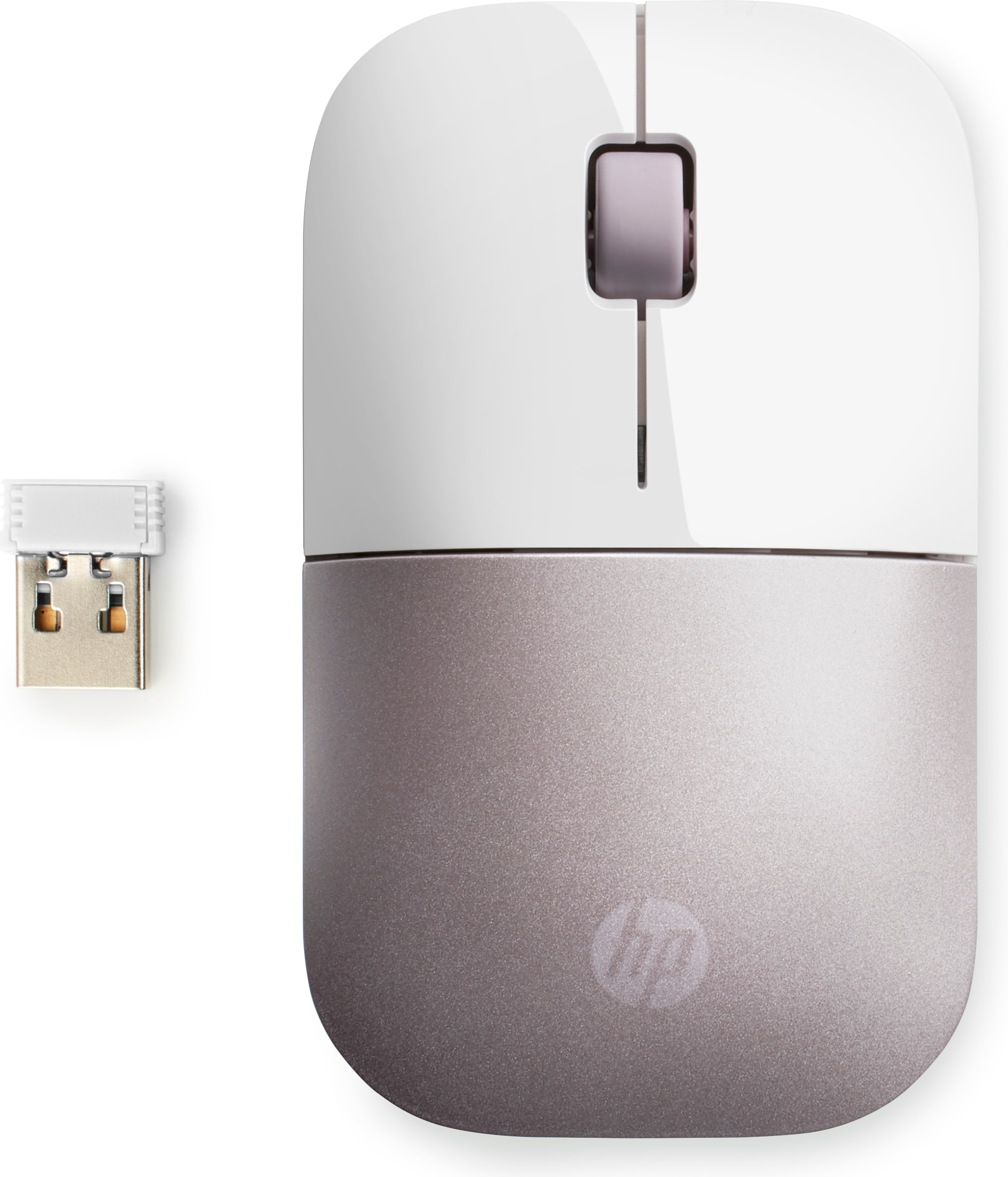 HP Wireless-Maus Z3700 – weiß/pink - Beidhändig - RF Wireless - 1200 DPI - Pink - Weiß