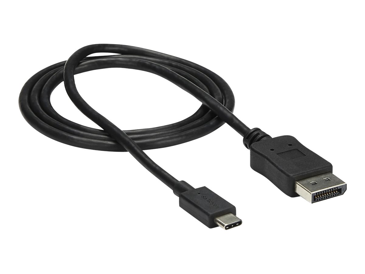 StarTech.com 3ft/1m USB C to DisplayPort 1.2 Cable 4K 60Hz, USB-C to DisplayPort Adapter Cable HBR2, USB Type-C DP Alt Mode to DP Monitor Video Cable, Compatible with Thunderbolt 3, Black - USB-C Male to DP Male (CDP2DPMM1MB)