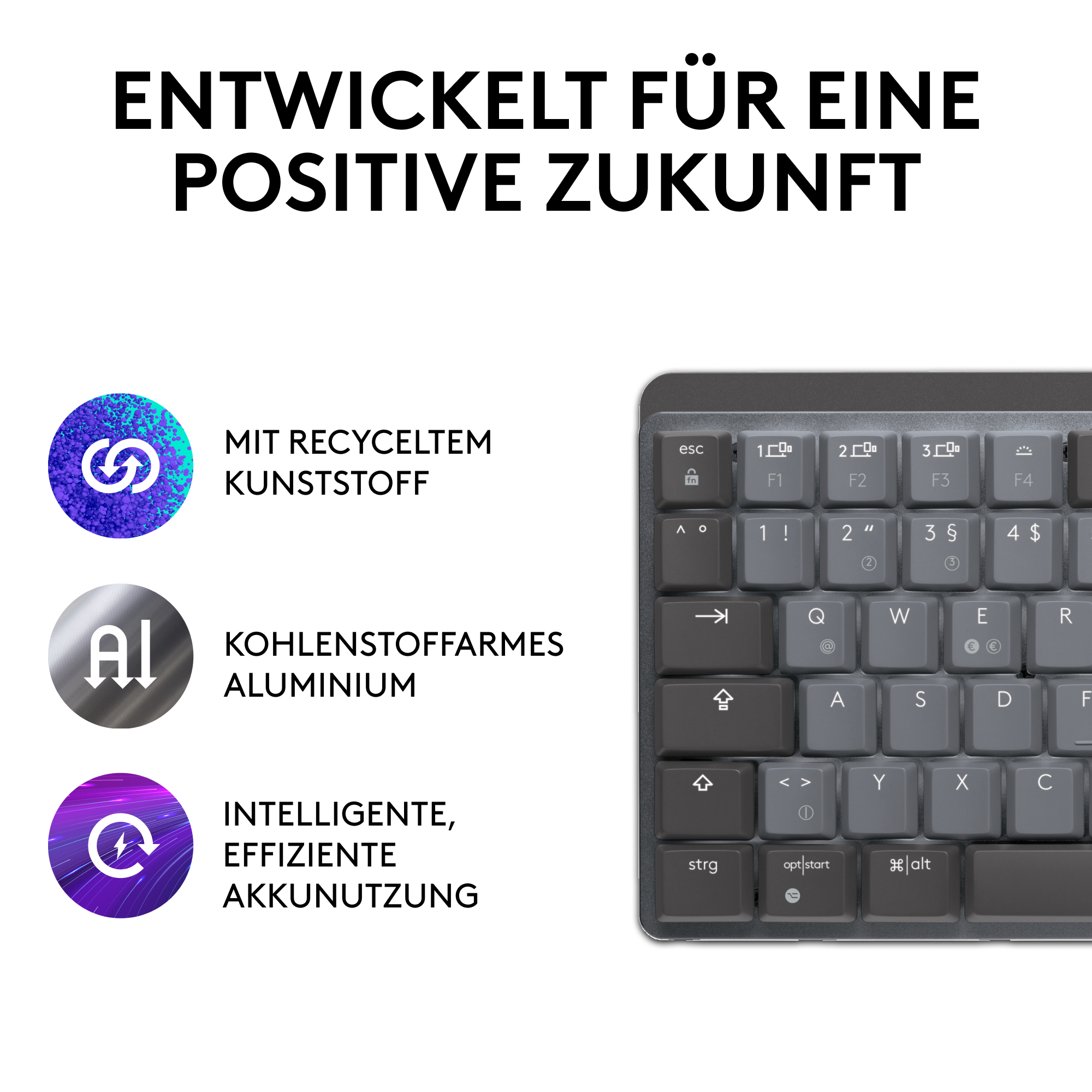 Logitech Master Series MX Mechanical Mini - Tastatur - TL: Deutsch, QWERTZ, Ansicht 2