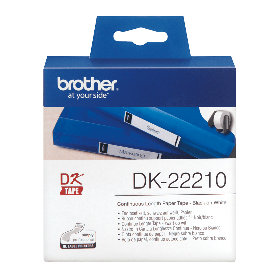 Brother DK-22210 - Schwarz auf Weiß - Rolle (2,9 cm x 30,5 m), Ansicht 4