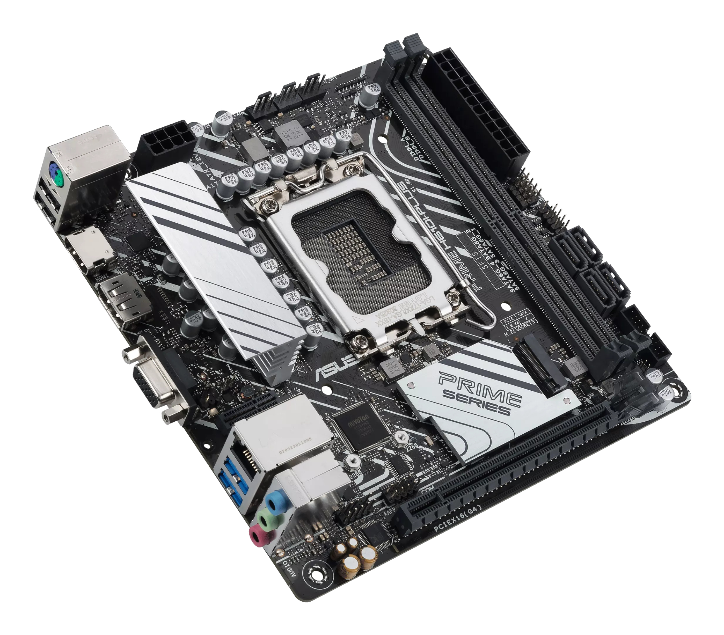 ASUS PRIME H610I-PLUS-CSM - Motherboard - Mini-ITX - LGA1700-Sockel - H610 Chipsatz - USB 3.2 Gen 1 - Gigabit LAN, Ansicht 3