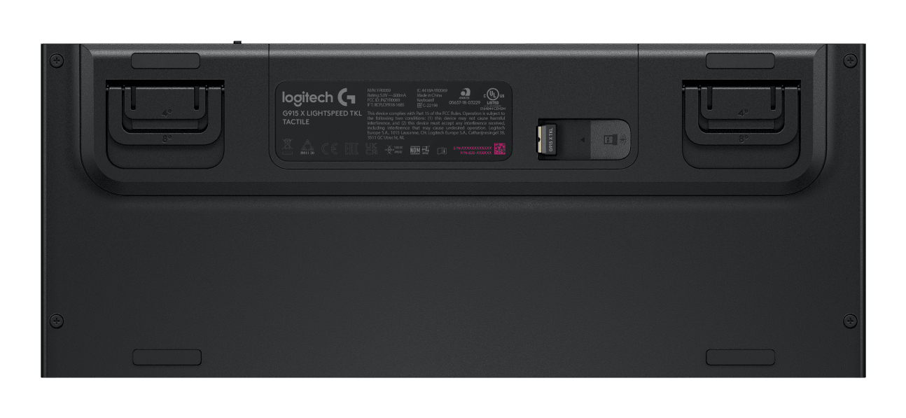 Logitech G G915 X - Tastatur - LIGHTSPEED - TKL - kabellos - Bluetooth - USB - GL Clicky - Schwarz - TL: Deutsch, QWERTZ, Ansicht 4