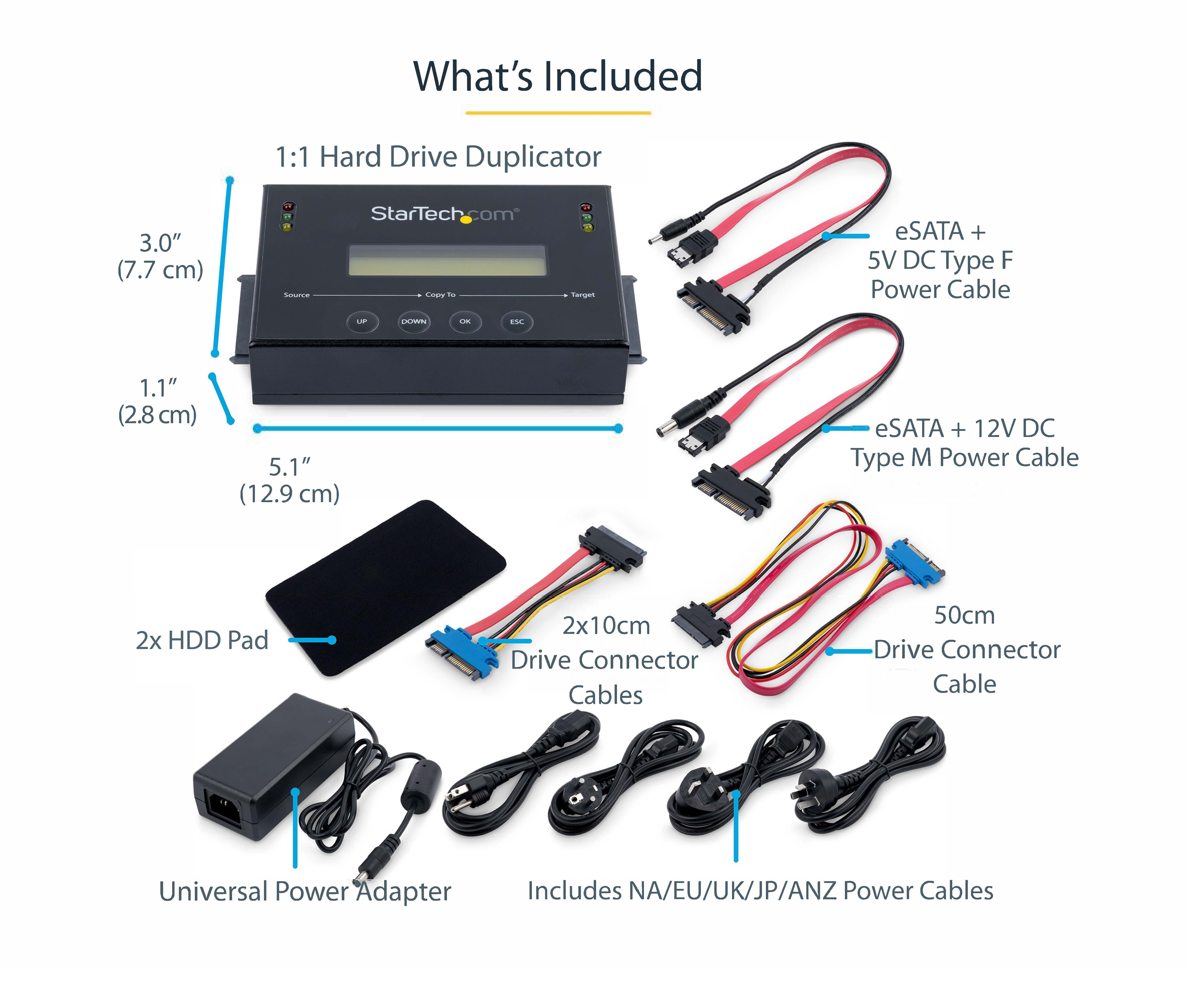StarTech.com Standalone 2,5 / 3,5 SATA Festplatten Duplikator mit Multi HDD / SSD Image-Backup Bibliothek, Ansicht 2