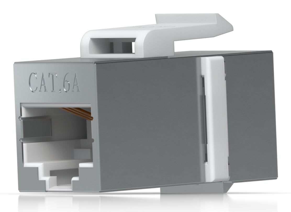 Ubiquiti UniFi - Modularer Einschub - Keystone - oberflächenbündig montierbar - CAT 6a - RJ-45 (Packung mit 12), Ansicht 3