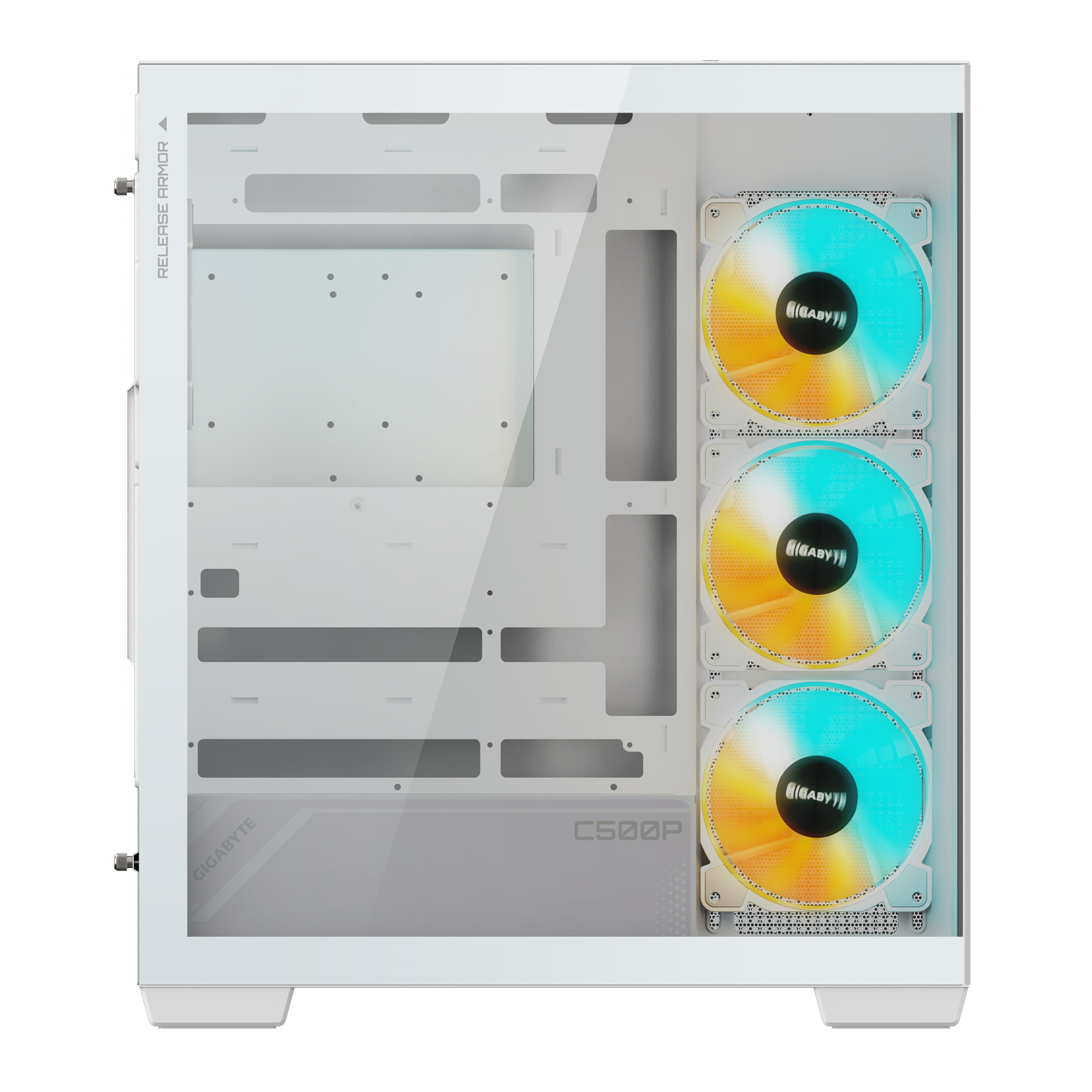 Gigabyte C500 PANORAMIC STEALTH ICE - Mid tower - ATX - Seitenteil mit Fenster (gehärtetes Glas), Ansicht 4
