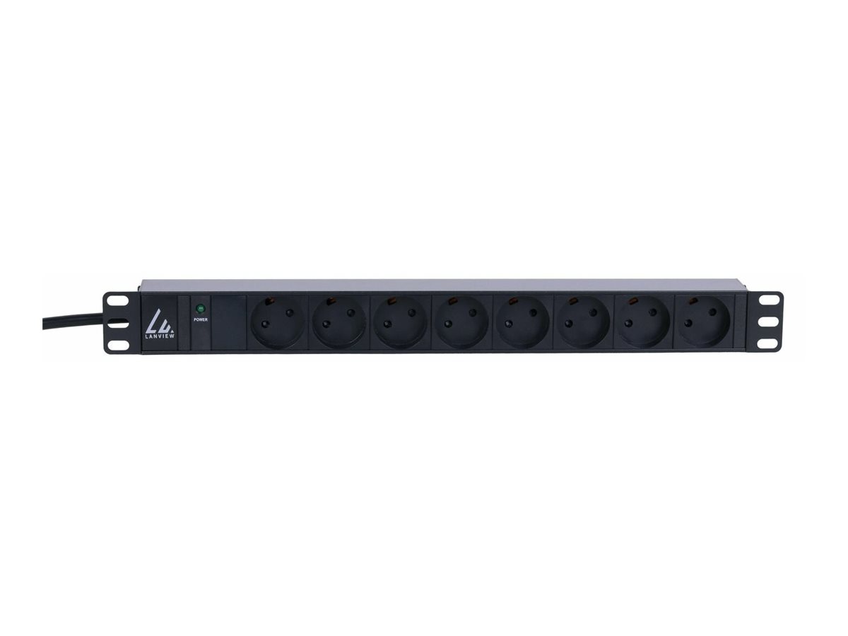 Lanview 19´` rack mount power strip 13A with 8 x type K, Ansicht 3