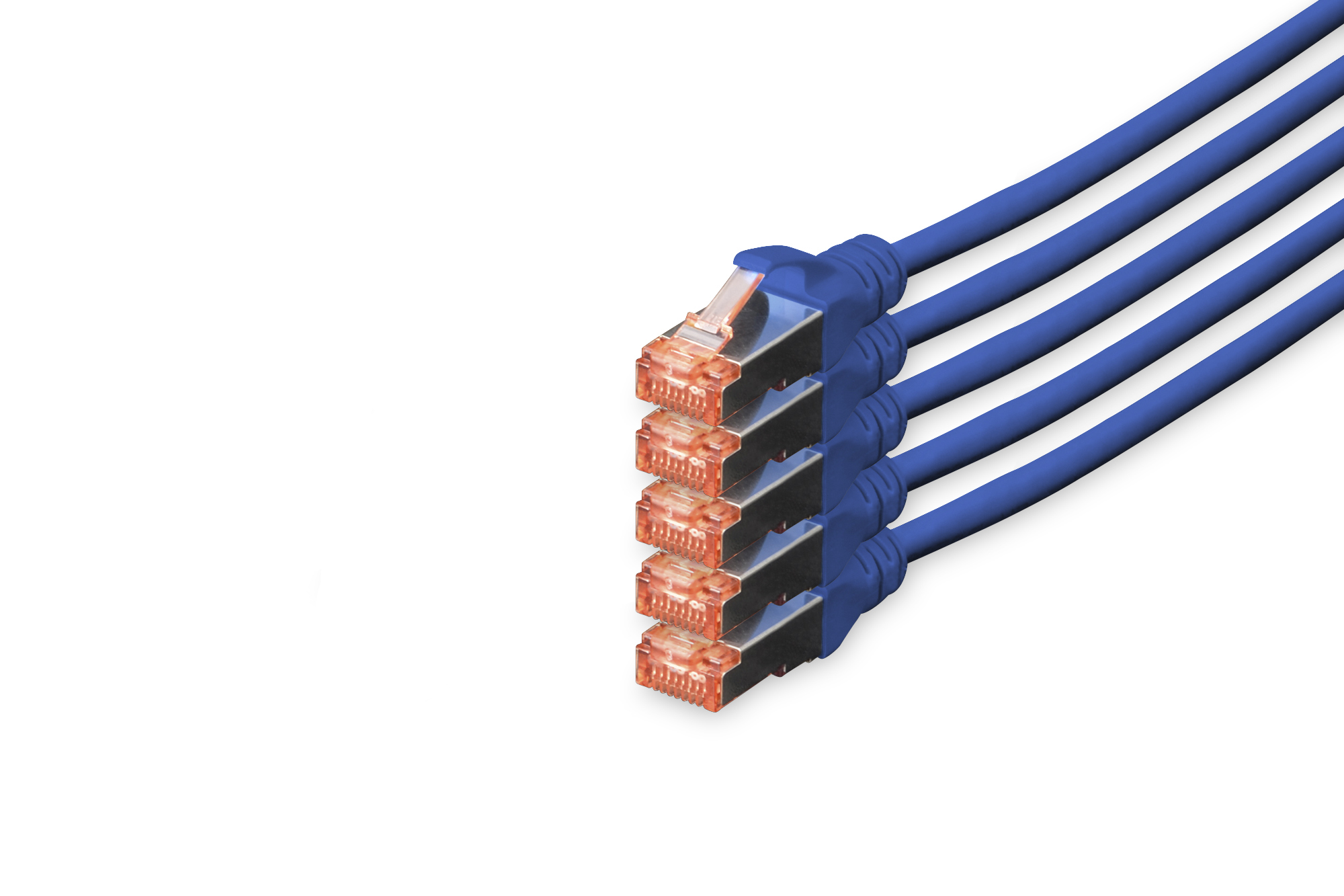 DIGITUS CAT 6 S/FTP Patchkabel, 5 Stück, 10 m, Cat6, S/FTP (S-STP), RJ-45, RJ-45, Blau