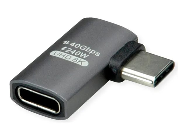 ROLINE USB-Adapter - 24 pin USB-C (M) gewinkelt zu 24 pin USB-C (W)