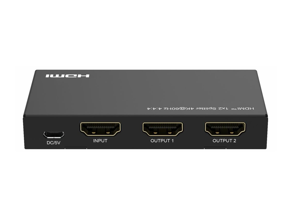 MicroConnect MC-HDMISPLITTER0102-4K - HDMI - 3840 x 2160 Pixel - Schwarz - Stahl - 4K Ultra HD, Ansicht 2