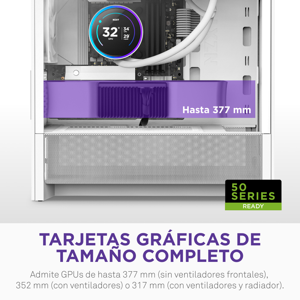 NZXT H3 Flow 2025 weiß| PC-Gehäuse - Midi/Minitower - ATX, Ansicht 4