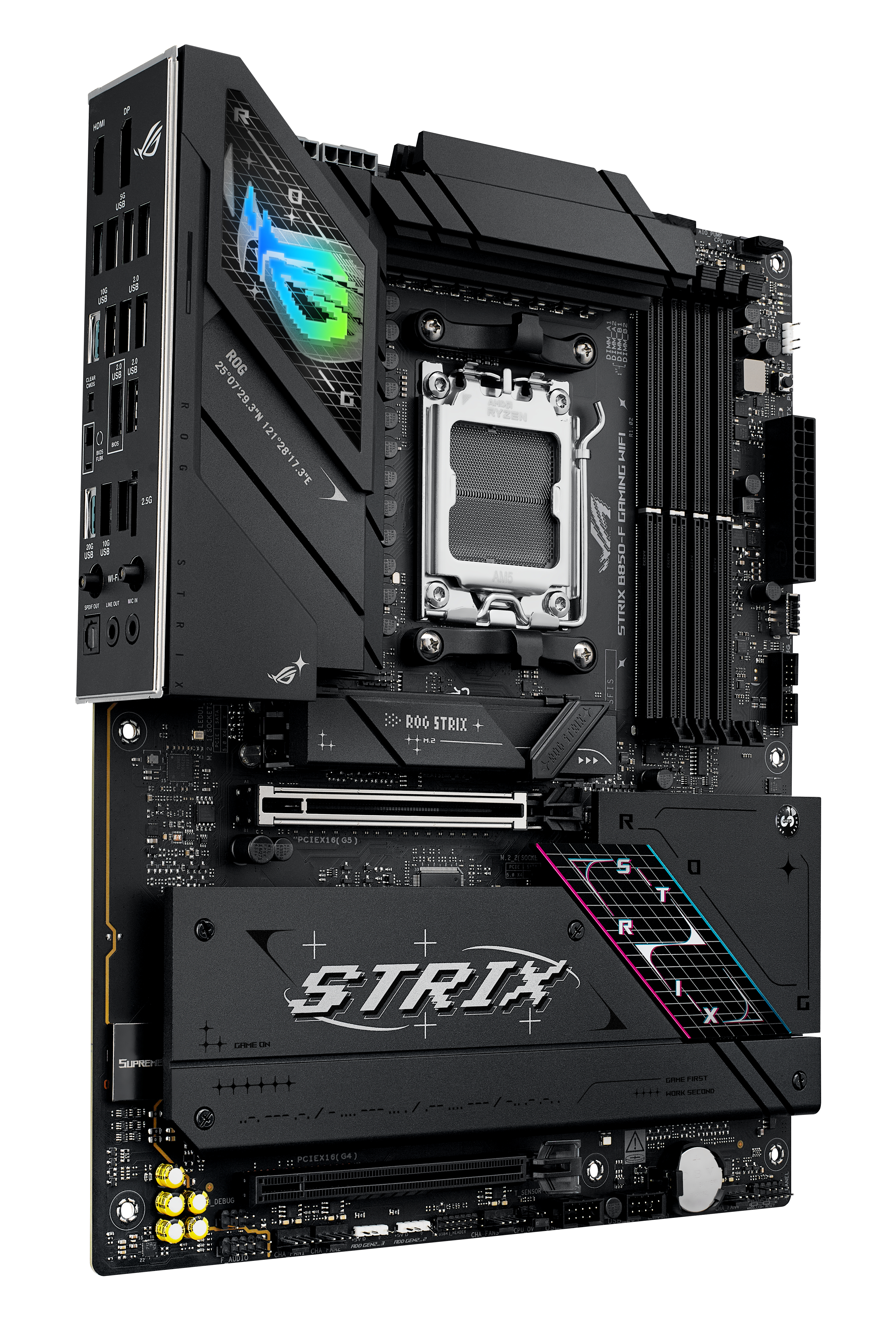 ASUS ROG STRIX B850-F GAMING WIFI - Motherboard - ATX - Socket AM5 - AMD B850 Chipsatz, Onboard-Grafik(CPU erforderlich), Ansicht 3