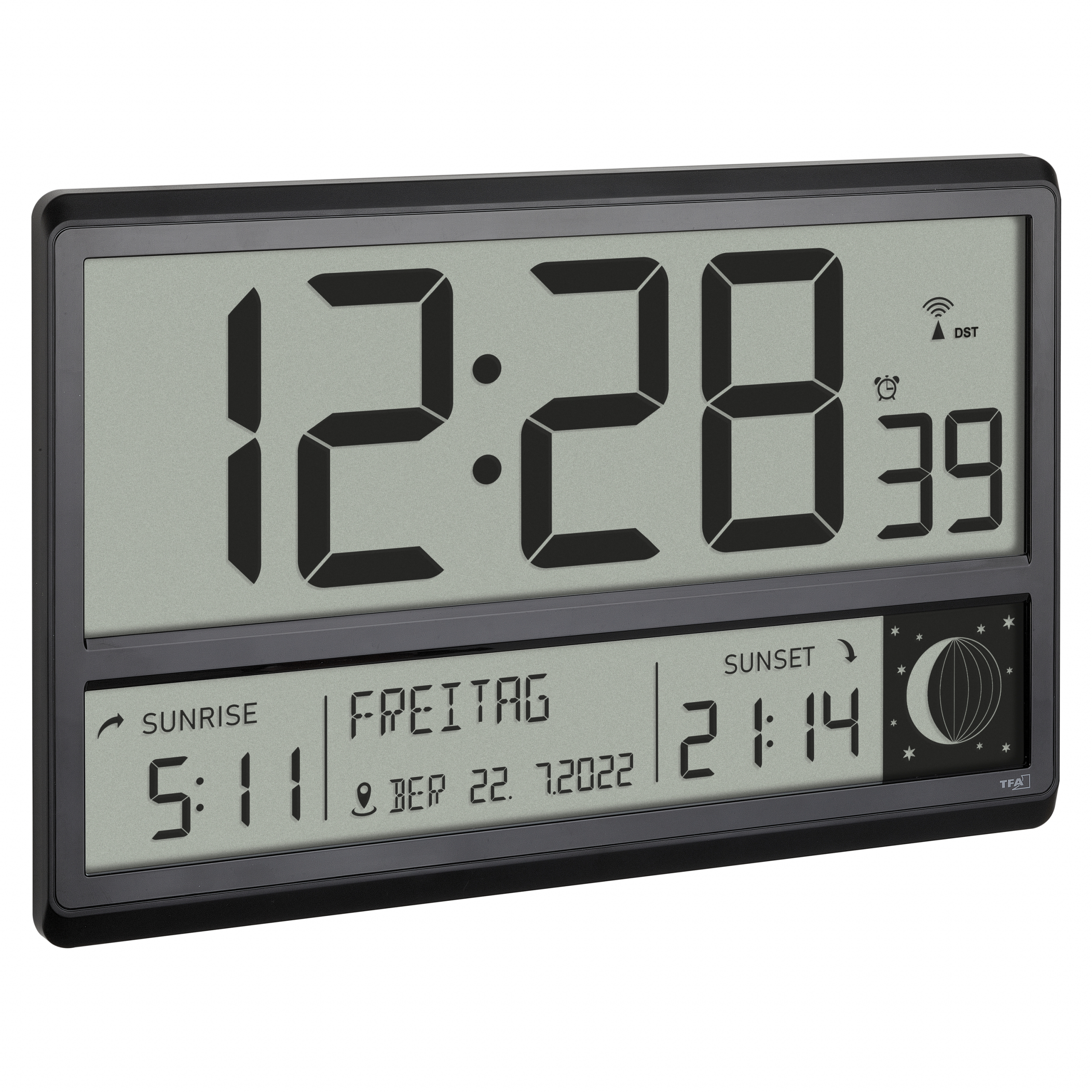 TFA 60.4524.01 - Digitaler Wecker - Rechteck - Schwarz - 12/24 h - Beide Geschlechter - LCD, Ansicht 2