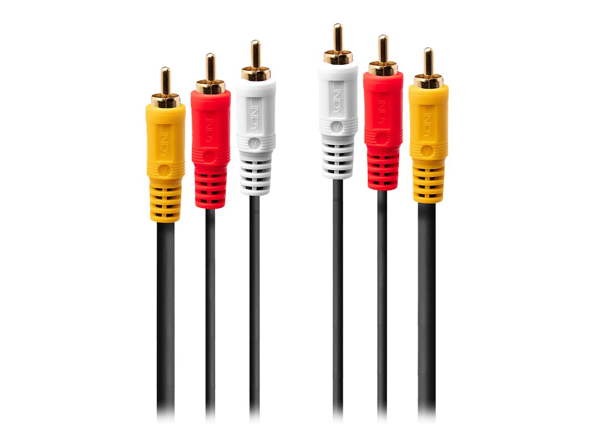 Lindy Premium - Video-  Audiokabel - Composite Video  Audio - RCA x 3 (M)