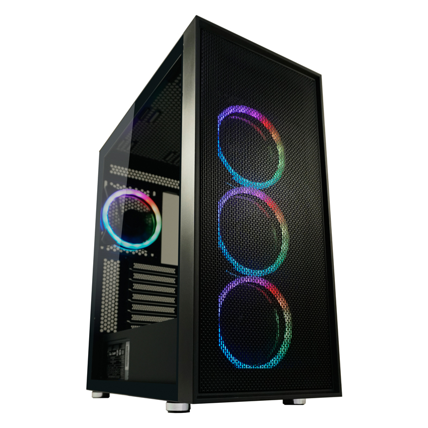 LC-Power Gehäuse Gaming 802B-ON Black Wandererd_X RGB black retail - PS/2 - Silber, Ansicht 2
