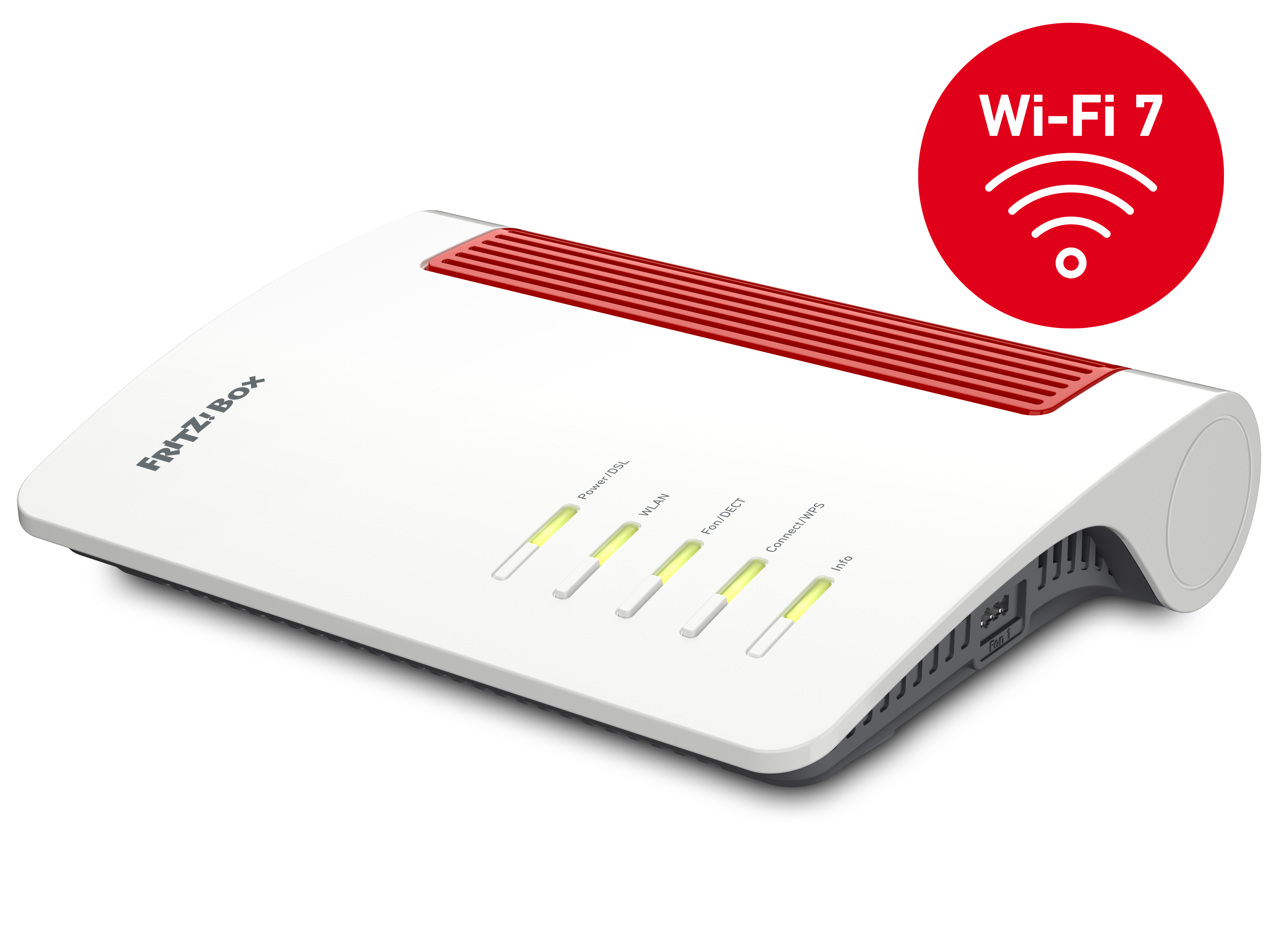 AVM FRITZ!Box 7690, Wi-Fi 7 (802.11be), Dual-Band (2,4 GHz/5 GHz), Ethernet/LAN, VDSL, Weiß, Tabletop-Router, Ansicht 2