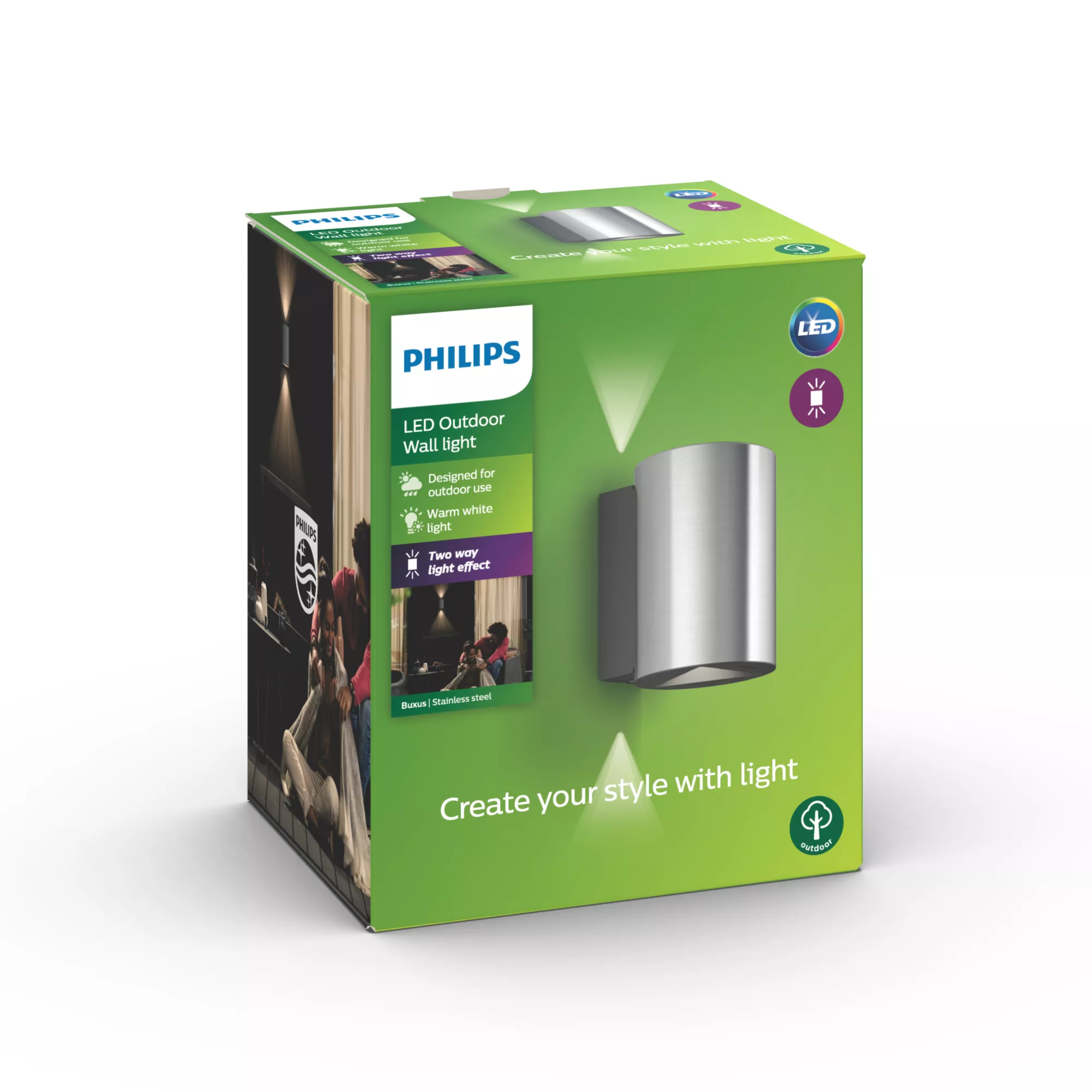Philips myGarden Buxus - Wandleuchte - LED x 2 - gesamt: 9 W (Entsprechung 70 W), Ansicht 3