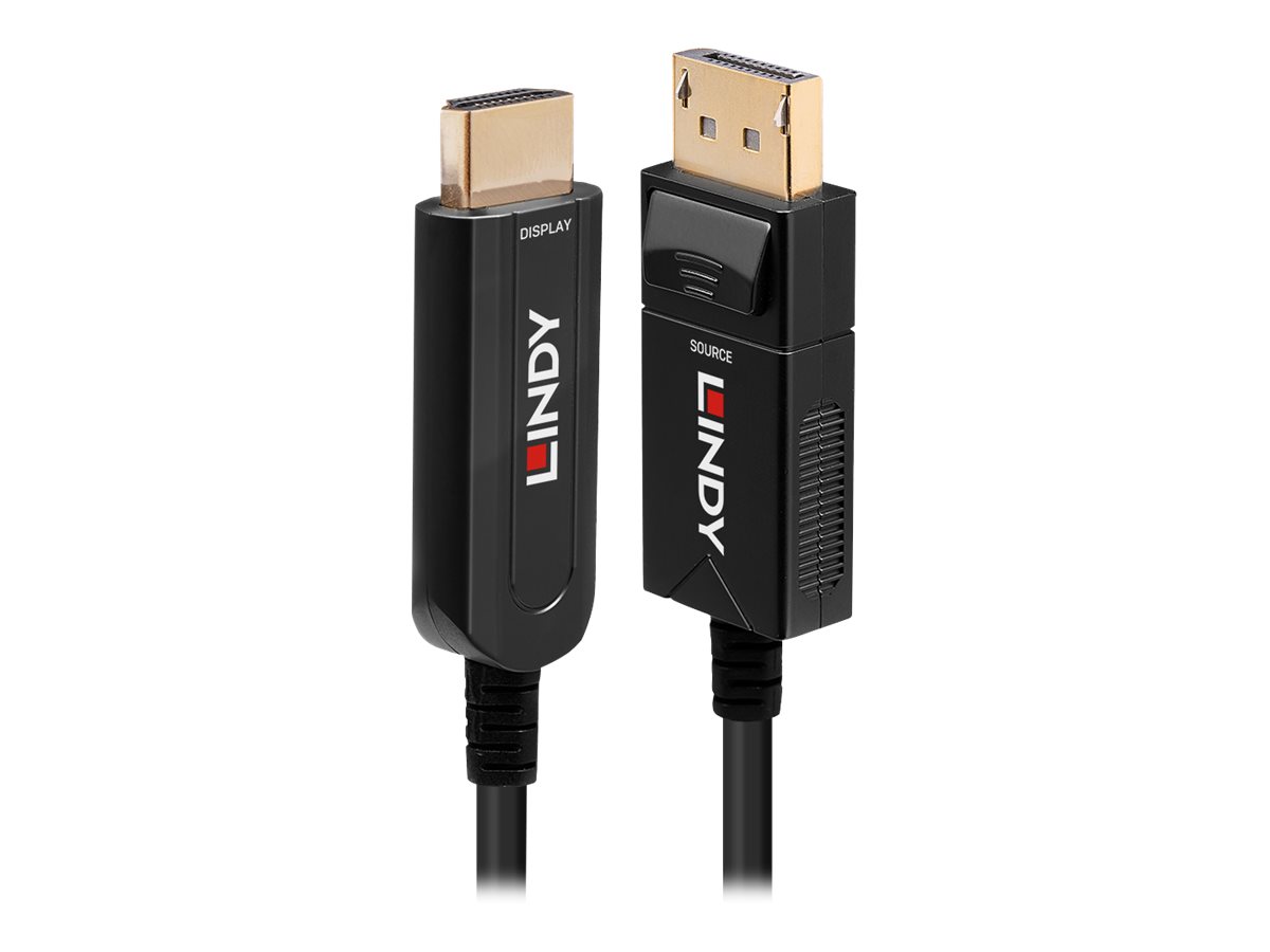 Lindy - Adapterkabel - DisplayPort männlich zu HDMI männlich - 40 m - Hybrid Kupfer/Kohlefaser - Schwarz