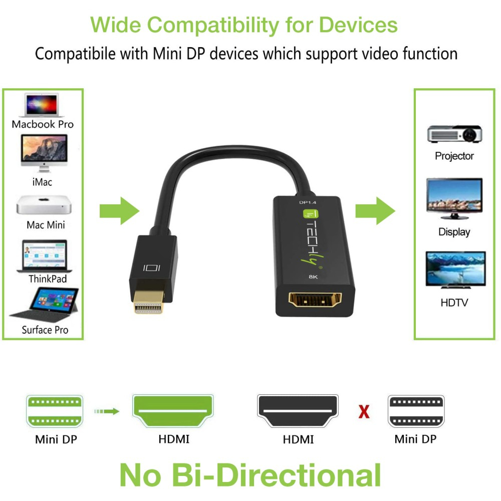IC Intracom Adapter Mini DisplayPort M 1.4 auf HDMI F 8K schwarz - Adapter - Digital/Display/Video, Ansicht 4