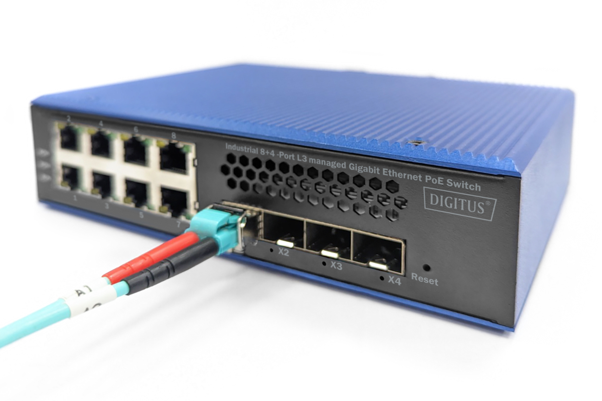 DIGITUS Industrial 8 + 4 10G Uplink Port L3 managed Gigabit Ethernet PoE Switch, Ansicht 4
