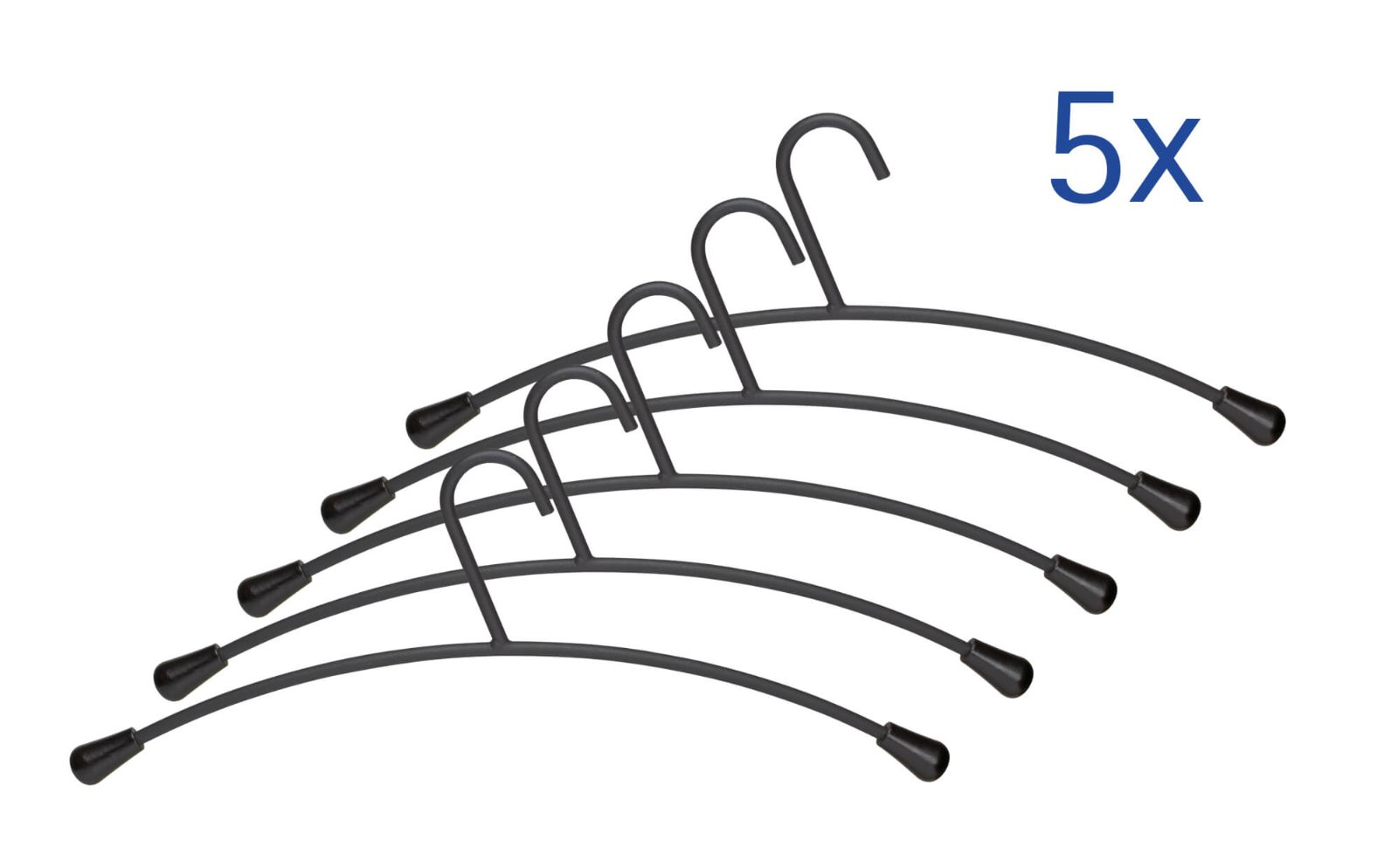 Jakob Maul GmbH MAUL Kleiderbügel Metall - Stahl - Schwarz - Kein Muster - 460 mm - 190 mm - 5 Stück(e), Ansicht 2