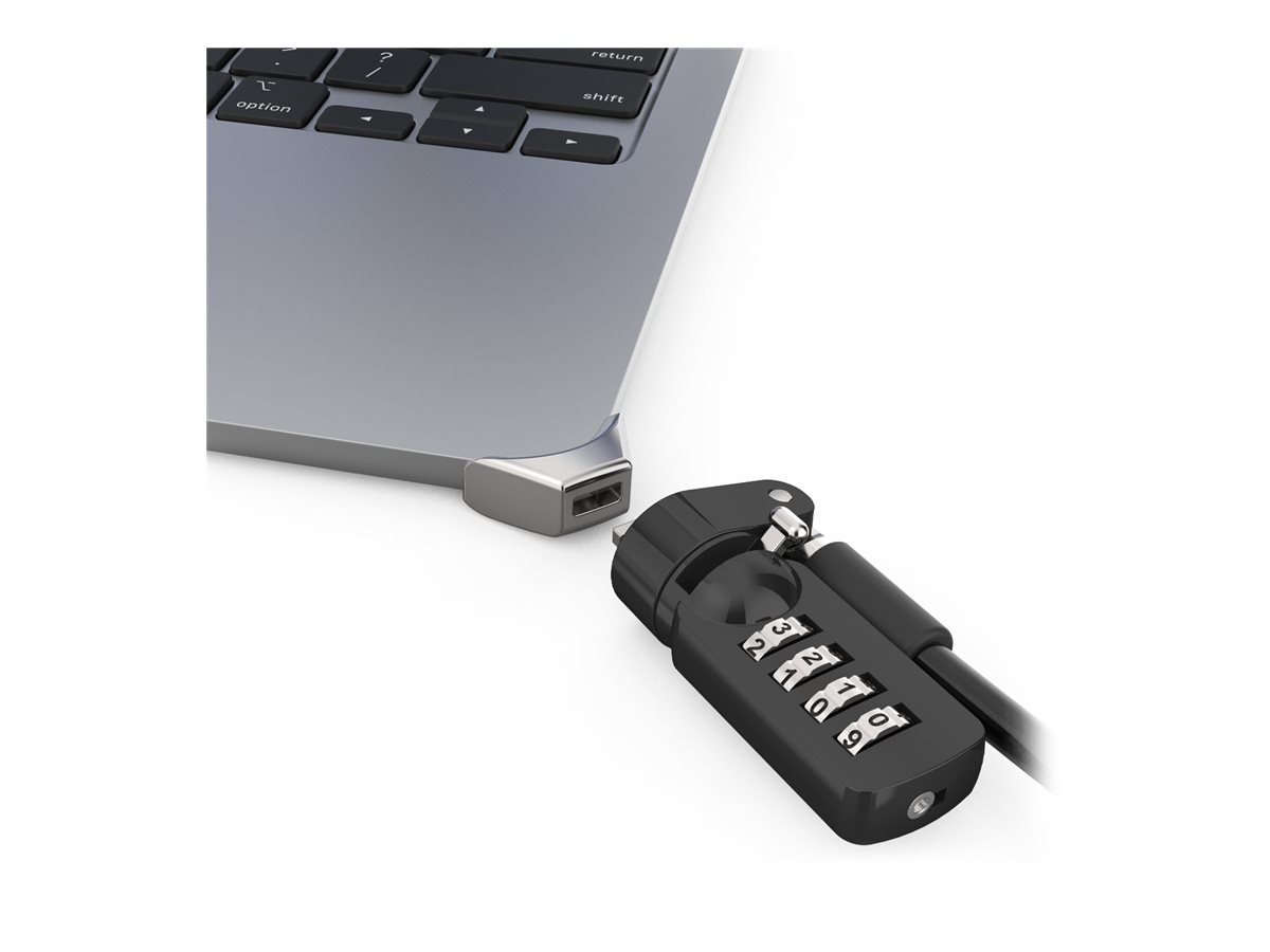 Compulocks Ledge Lock Adapter for MacBook Air 15" M2-M4 with Combination Cable Lock Silver - Sicherheitskit - Kombinationsschloss - für Apple MacBook Air (15.3 Zoll, M2, Mitte 2023)