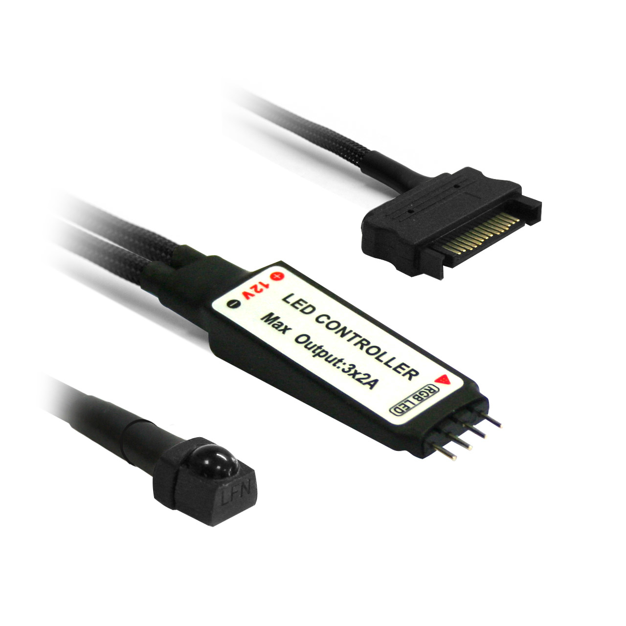 Nanoxia NXRGBC - Kabellos - Schwarz - Weiß - Tasten - IR Wireless - 12 V - 3x 2 A, Ansicht 2