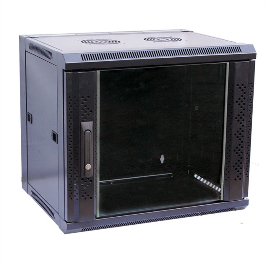 VALUE Schrank Netzwerkschrank - geeignet für Wandmontage - Schwarz, RAL 7021 - 6U - 48.3 cm (19), Ansicht 2