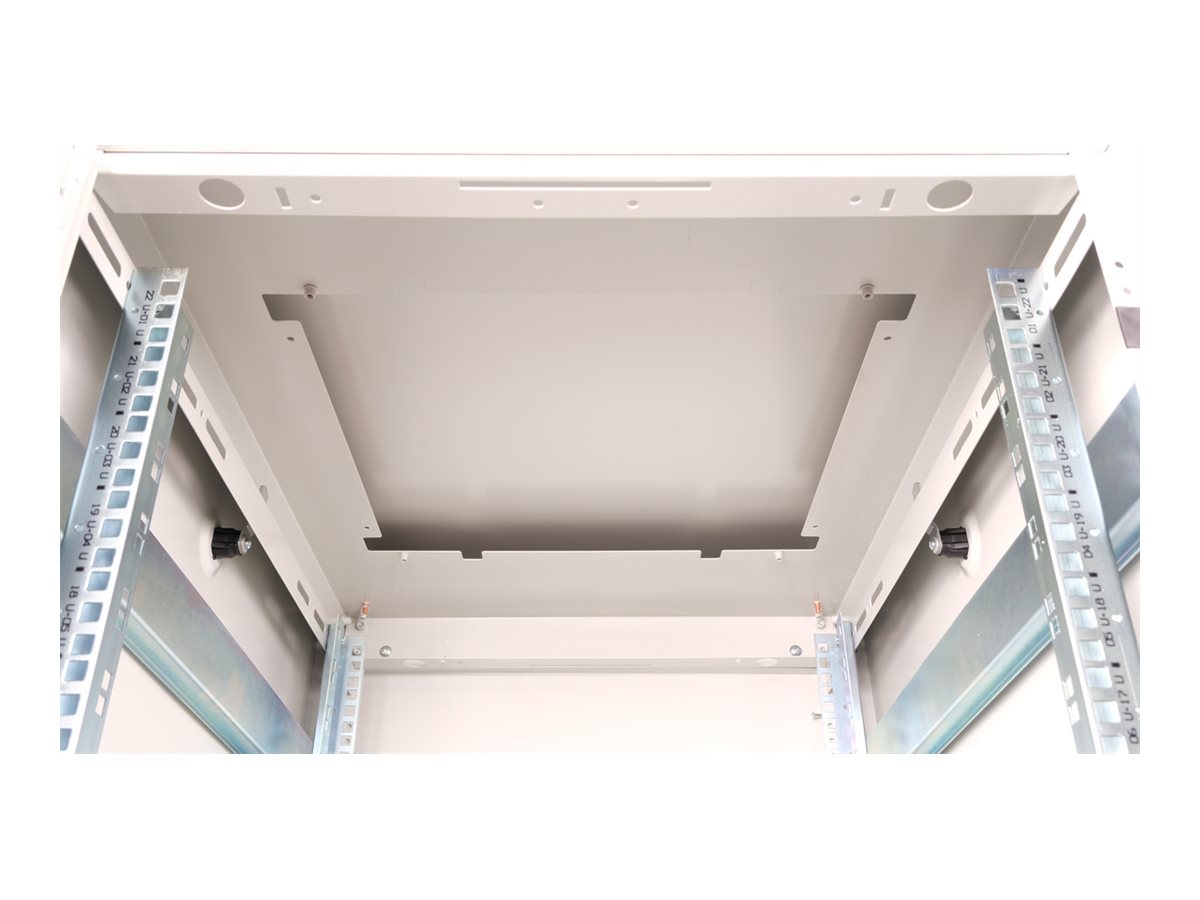 ROLINE 19 Zoll Netzwerkschrank Pro 22 HE 600x800 BxT Glastür grau, Ansicht 3