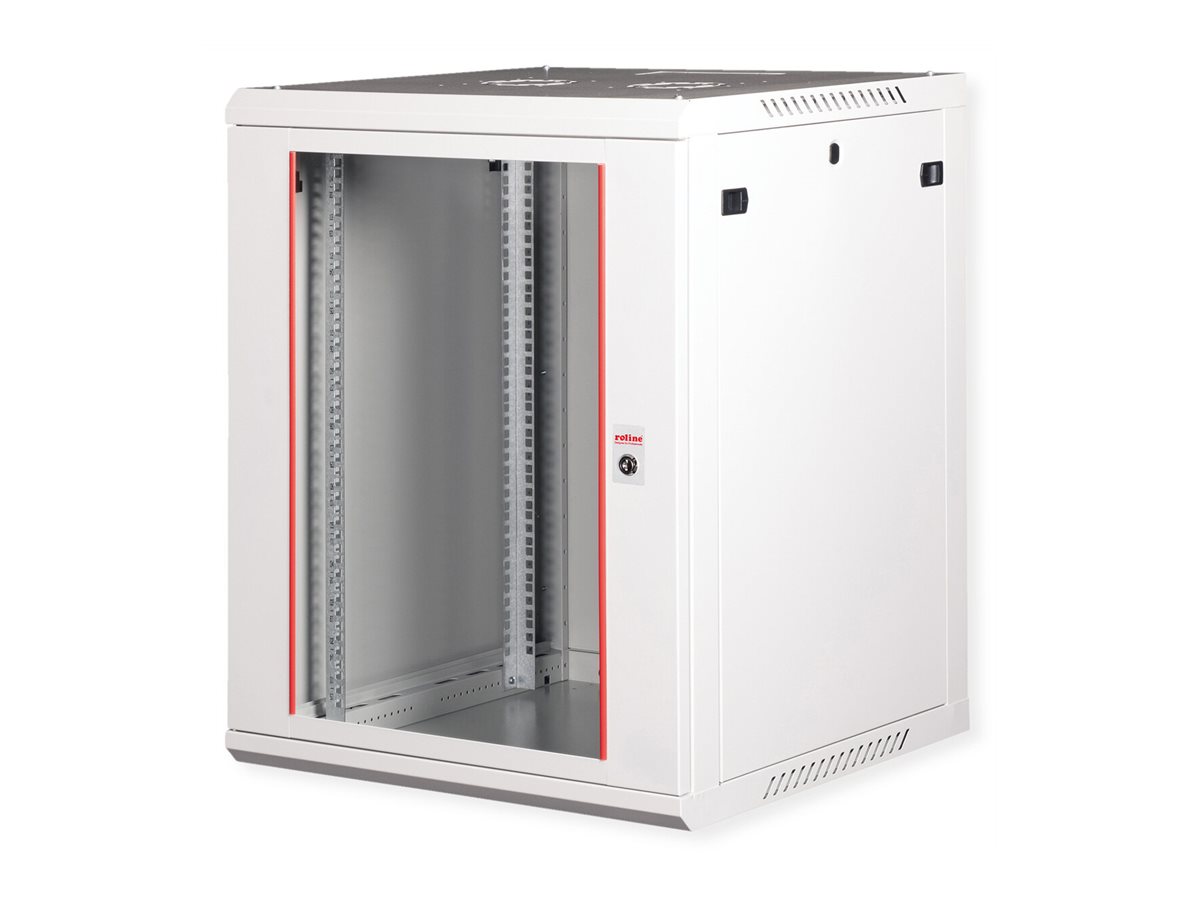 ROLINE Basic Plus - Gehäuse Netzwerkschrank - 600x600 BxT - geeignet für Wandmontage - RAL 7035, Hellgrau - 15U - 19, Ansicht 3