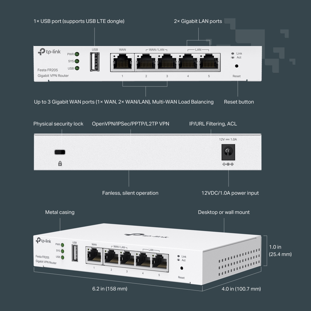 TP-LINK Festa FR205 V1.2 - Router 4-Port-Switch, Ansicht 3