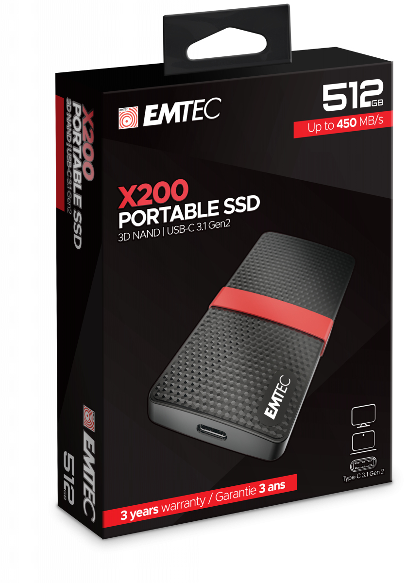 EMTEC SSD Power Plus X200 - SSD - 512 GB - extern (tragbar), Ansicht 2