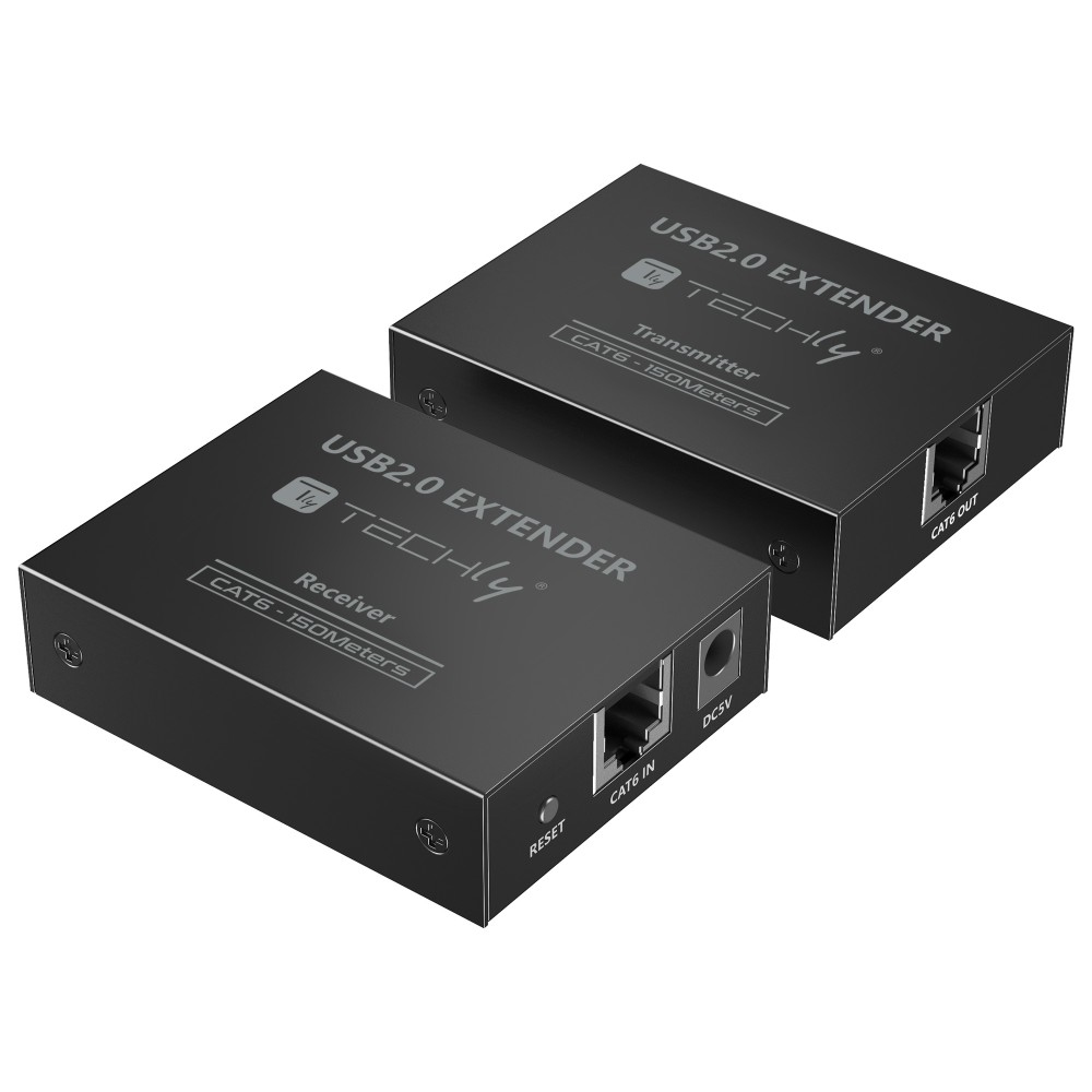 Techly 4-port High-Speed USB 2.0 Extender bis zu 150m mit einem Cat.6 - Kabel - Digital/Daten, Ansicht 3