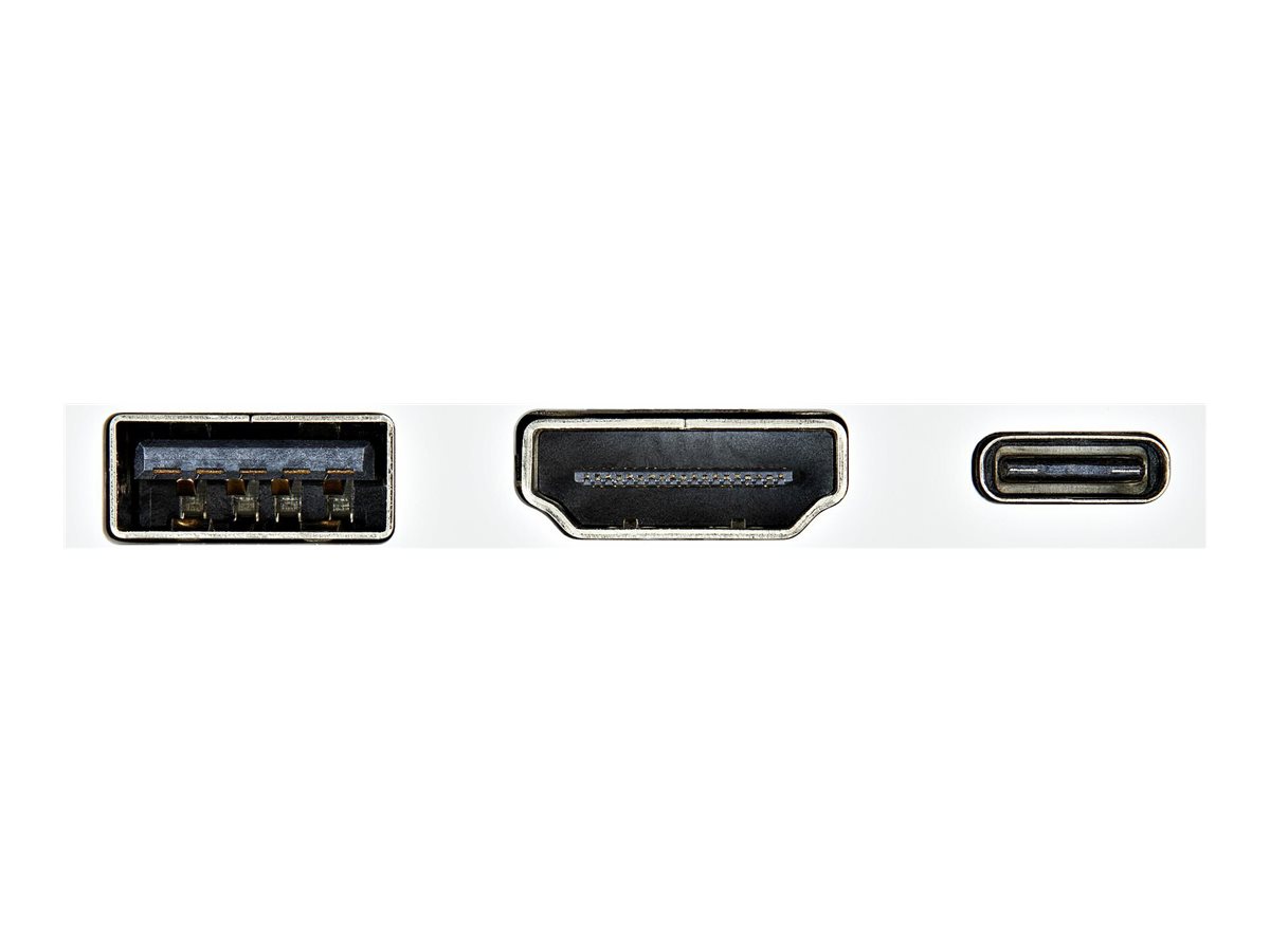 StarTech.com Startech USB-C auf HDMI Adapter mit PD & USB Port - USB Type-C - Weiß - Videoadapter - USB-C männlich zu HDMI, USB Typ A, USB-C weiblich - 60 mm - weiß - 4K Unterstützung, USB Power Delivery (60W)