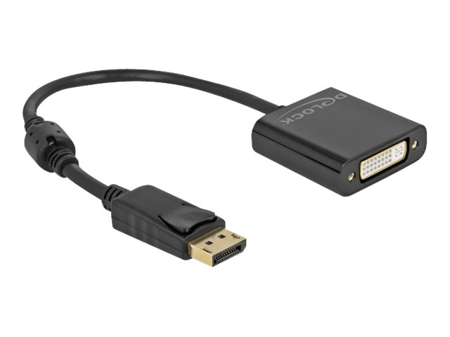 Delock Adapter DisplayPort 1.2 Stecker zu DVI Buchse 4K Aktiv schwarz