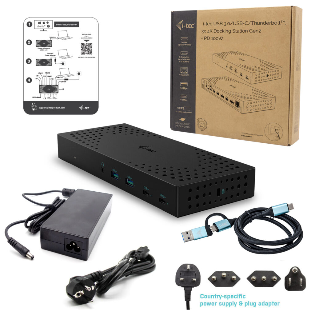 i-tec Dockingstation - USB-C / USB4 / USB 3.0 Thunderbolt 3 / Thunderbolt 4, Ansicht 2